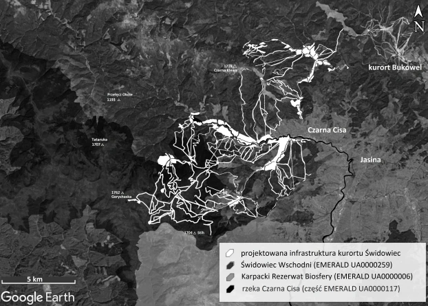 Mapa projektowanego kurortu Świdowiec. Opracownaie: Tymur Bederniczek