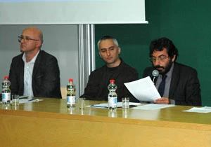 Obrady plenarne, od prawej wygłaszający referat prof. Simone Pollo z Uniwersytetu Sapienza w Rzymie, dr hab. prof. KUL Zbigniew Wróblewski, mgr Dariusz Gzyra. Fot. Lidia Mięsowska