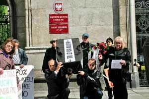 Protest „Śmierć tradycyjnego i ekologicznego rolnictwa”. Fot. Archiwum Jadwigi Łopaty