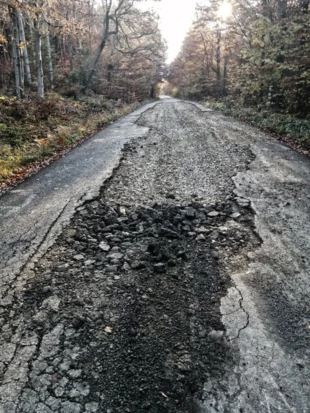 
Nowa nawierzchnia drogi z Krempnej do Grabiu, październik 2019 r. Fot. Archiwum Pracowni
