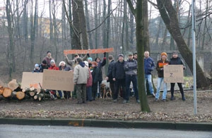Manifestacja w obronie drzew i krzewów na Bulwarach Straceńskich, Bielsko-Biała, 19.01.2014. Fot. Adrian Tomalik