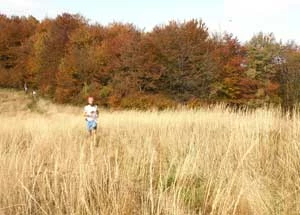 Na trasie zawodów górskich – Ultramaraton Bieszczadzki, jesień 2014. Czasem fajnie pobiegać z innymi i poczuć ducha rywalizacji, przede wszystkim z samym sobą. Fot. Anna Szeliga