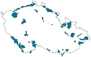 
Obszary ptasie w Czechach. Źródło: AOPK 2007
