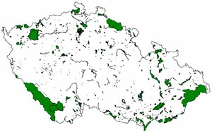 Potencjalne obszary siedliskowe. Źródło: AOPK 2007