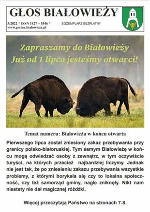 Okładka czasopisma Głos Białowieży