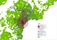 Mapa wpływu planowanego wyciągu na ostoje niedźwiedzia i wilka. Opracowanie dr Sabina Pierużek-Nowak, Stowarzyszenie dla Natury „Wilk”