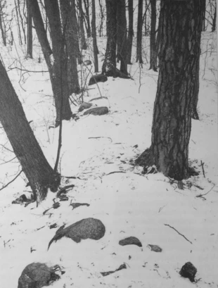 Fort Lyck - fundamenty magazynu. Fot. Krzysztof A. Worobiec