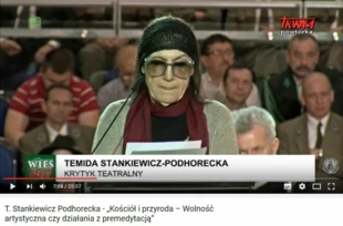 Temida Stankiewicz-Podhorecka przemawia w Toruniu