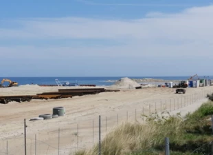 Budowa portu osłonowego od strony Zatoki Gdańskiej. Fot. Obóz dla Mierzei Wiślanej