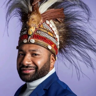 Raki Ap, międzynarodowy rzecznik Free West Papua Campaign i „Zielonej Wizji Państwa”. Wraz ze swoimi braćmi Oridekiem, Erisamem i Mambri, jest synem Arnolda Apy, antropologa i muzyka zamordowanego przez indonezyjską armię w 1984 r. Fot. Archiwum prywatne Rakiego Apy