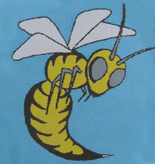 Obrazek szerszenia z Czasopisma (rocznika) Serbołużyckich Studentów „Šeršeń”, 2002, s. 16. domowina.de