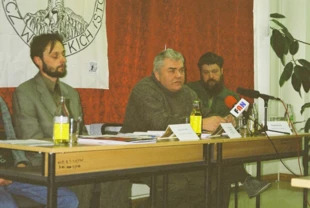 
Konferencja prasowa, od lewej: Dariusz Matusiak, Witold Michałowski i Bogdan Bracha. Fot. Grzegorz Bożek
