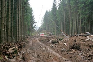 Zbocza Szrenicy – budowa kolei linowej. Fot. Radosław Ślusarczyk