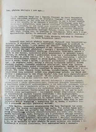  „Raport” nr 3 Pracowni na rzecz Wszystkich Istot, zima 1989/1990