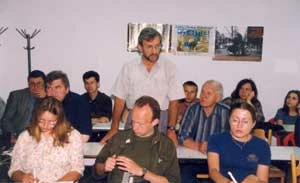 
Spotkanie kampanijne z mieszkańcami, lipiec 2000 r. Fot. Archiwum Pracowni
