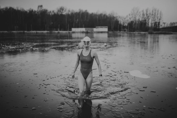 
Martyna Okaj kończy trening w „lodzie”. Mimo, że to pierwszy sezon, wytrzymuje bez problemu 7 minut. Fot. Michał Marzec
