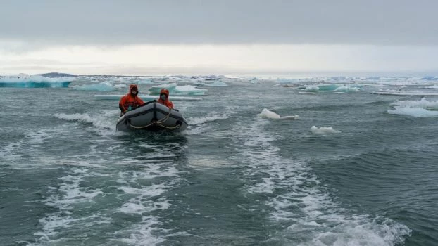 
Dziś lód morski latem na Spitsbergenie to wielka rzadkość, jeszcze w latach 70. statki zaopatrujące Polską Stację Polarną regularnie były opóźniane przez dryfujące pola lodowe. Fot. Ryszard Siwecki
