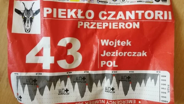 Plastron startowy, moc ząbków na wykresie pokazuje, że to nie był bieg po płaskim.
