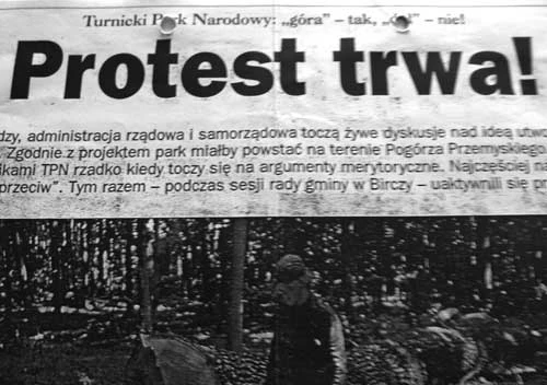 Wycinki prasowe z lokalnej i ogólnopolskiej prasy na temat sporu wokół Turnickiego PN.