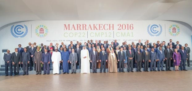 
Wspólne zdjęcie króla Maroka Mohammed VI i około 80 przywódców państw i rządów biorących udział w konferencji klimatycznej w Marrakeszu. Fot. UNclimatechange
