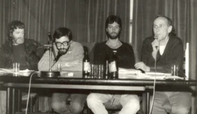 Konferencja głęboka ekologia Janusz Korbel, John Seed Warszawa 1989