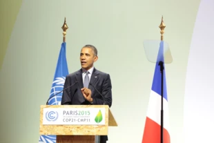 Przemówienie Baracka Obamy podczas Paris2015. Fot. UNclimatechange
