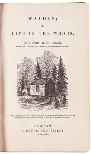 
Fragment strony tytułowej „Walden, czyli życie w lesie” z kolekcji Concord Muzeum. Fot. David Bohl
