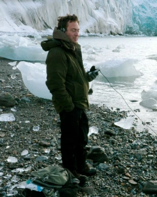 
David Rothenberg podczas realizacji nagrań w Arktyce

