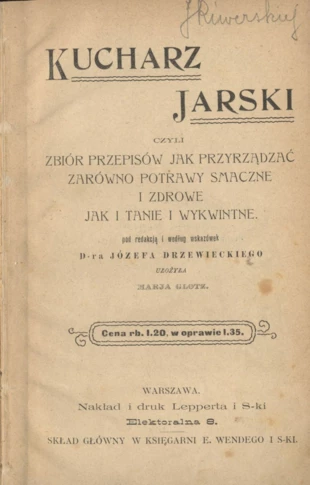 
„Kucharz jarski” Józefa Drzewieckiego, 1901 r. Źródło: Polona
