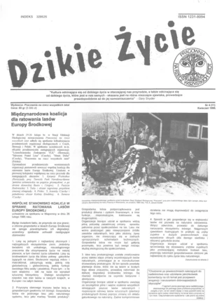 Artykuł opublikowany w Dzikim Życiu, nr 4/11, kwiecień 1995