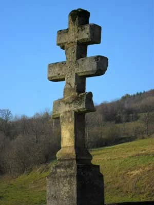 
Trzecia poprzeczka w krzyżu greckokatolickim symbolizuje przeznaczenie. Fot. Dagmara Stanosz
