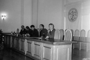 Na zdjęciu uczestnicy debaty w sprawie budowy tamy na Wiśle. Fot. Archiwum