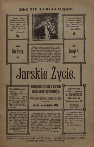 „Jarskie Życie” okładka wydania z roku 1912