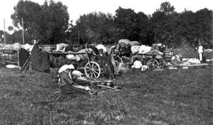 Bieżeńcy 1915 – reprodukcja z publikacji „Bialowies in deutscher Verwaltung” (1917)