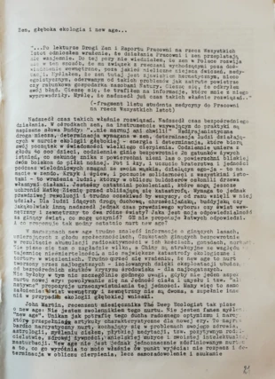 „Raport” nr 3 Pracowni na rzecz Wszystkich Istot, zima 1989/1990